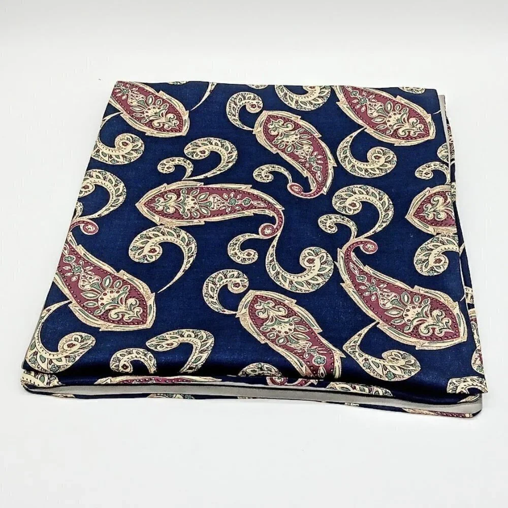 Multicolor Paisley Double-Sided Oblong Silk Scarf